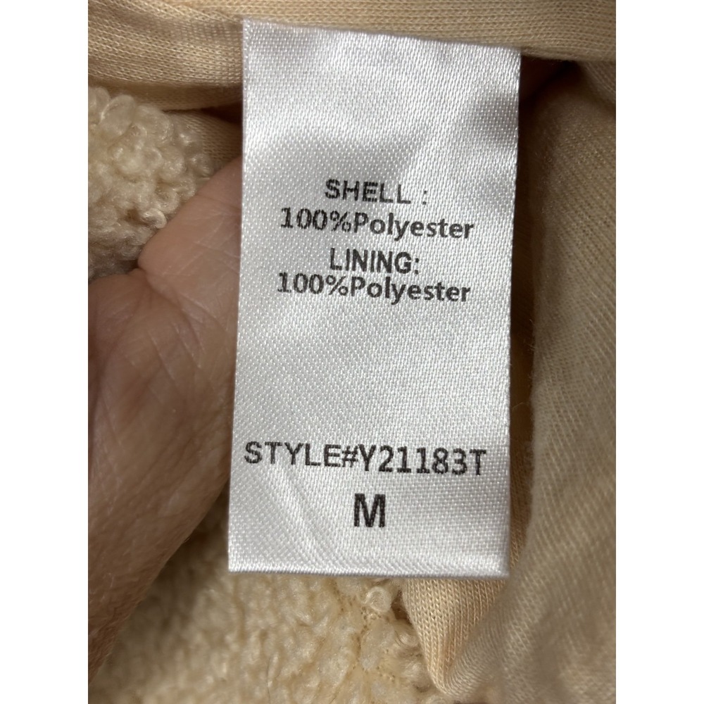 Tuckernuck Rollins Sherpa Pullover Tan Cowl Neck Cozy Luxe Chic M - Picture 8 of 8